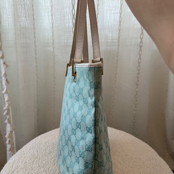 Gucci vintage GG canvas Bucket bag baby blue - Picture 4 of 16